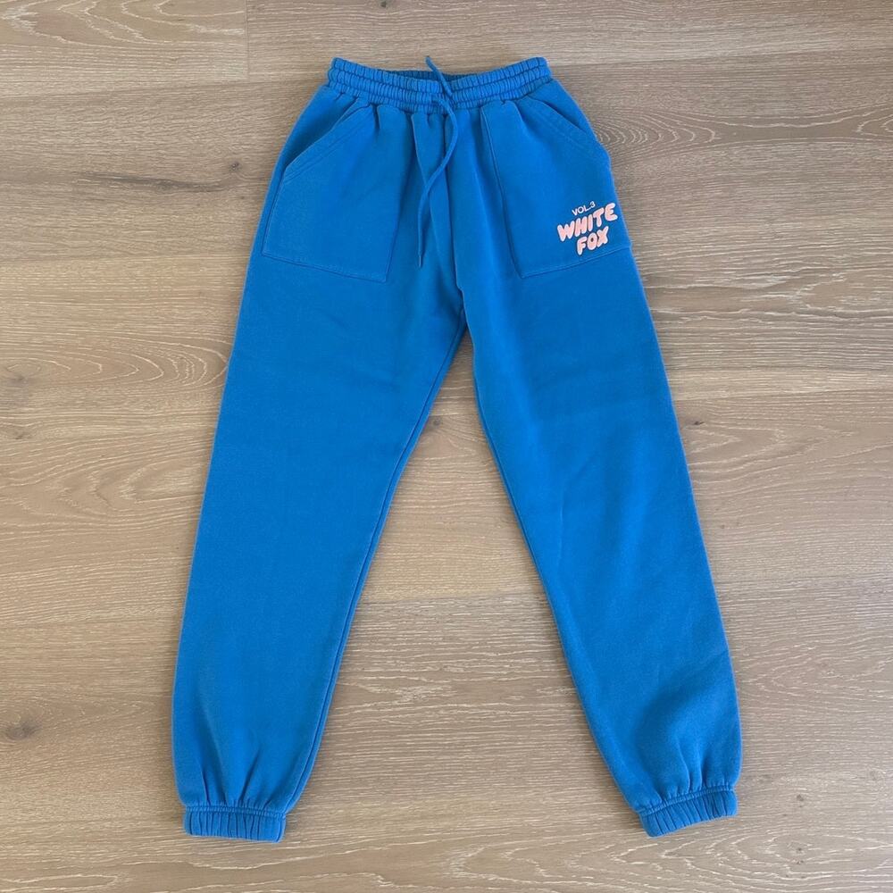 White Fox Offstage Sweatpants Azure Size S in Blue Peach